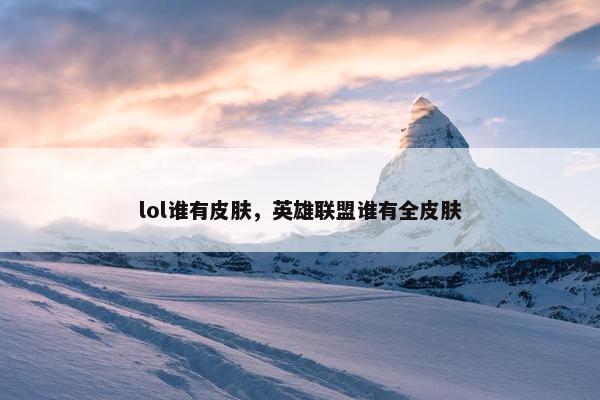 lol谁有皮肤，英雄联盟谁有全皮肤