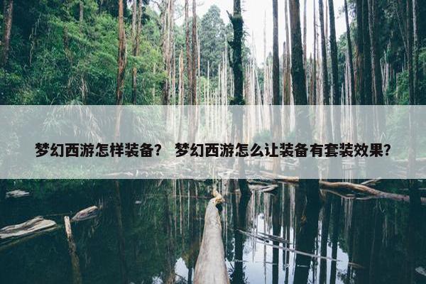 梦幻西游怎样装备？ 梦幻西游怎么让装备有套装效果？