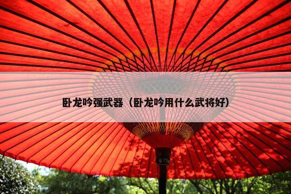 卧龙吟强武器（卧龙吟用什么武将好）