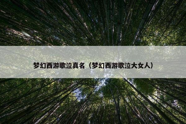 梦幻西游歌泣真名（梦幻西游歌泣大女人）