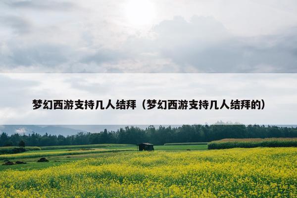 梦幻西游支持几人结拜（梦幻西游支持几人结拜的）
