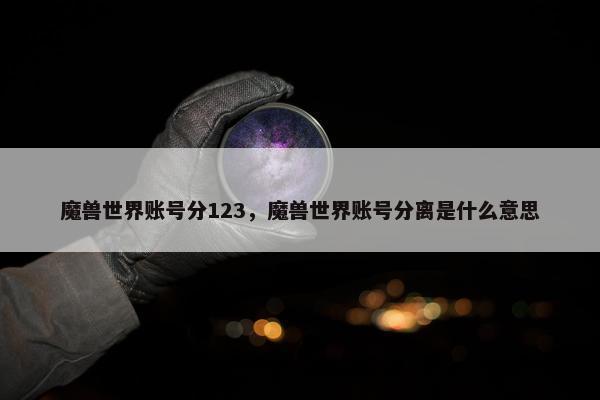 魔兽世界账号分123，魔兽世界账号分离是什么意思