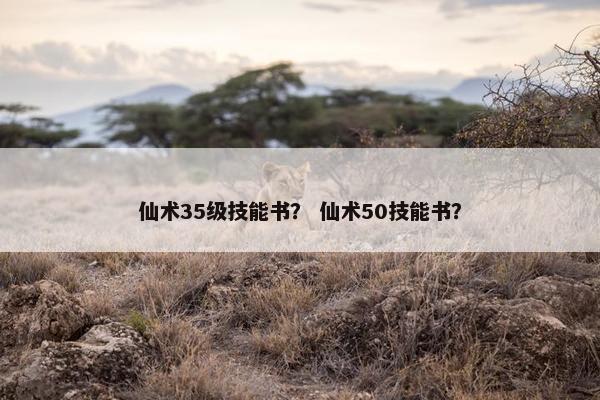 仙术35级技能书？ 仙术50技能书？