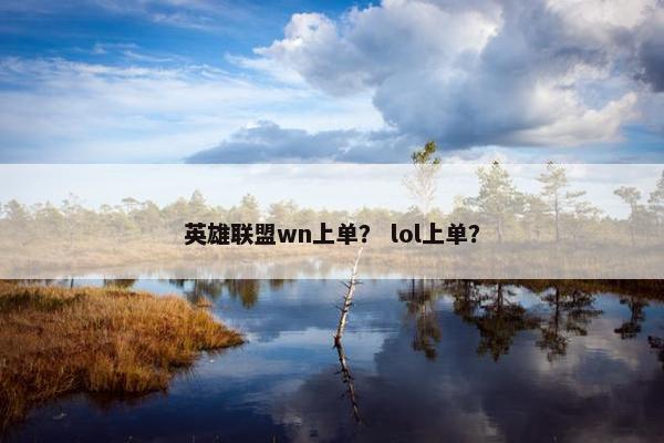 英雄联盟wn上单？ lol上单？