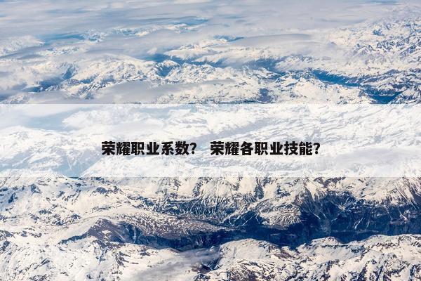 荣耀职业系数？ 荣耀各职业技能？