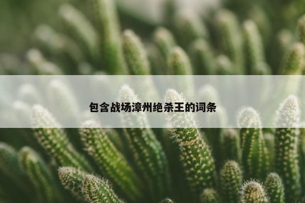 包含战场漳州绝杀王的词条