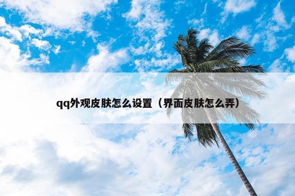 qq外观皮肤怎么设置（界面皮肤怎么弄）