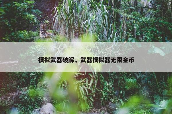模拟武器破解，武器模拟器无限金币