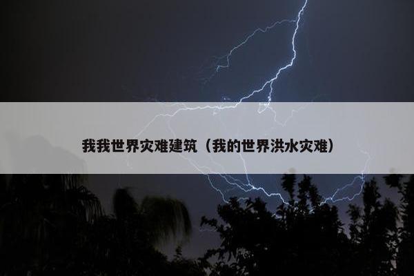 我我世界灾难建筑（我的世界洪水灾难）
