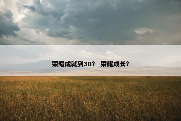 荣耀成就到30？ 荣耀成长？