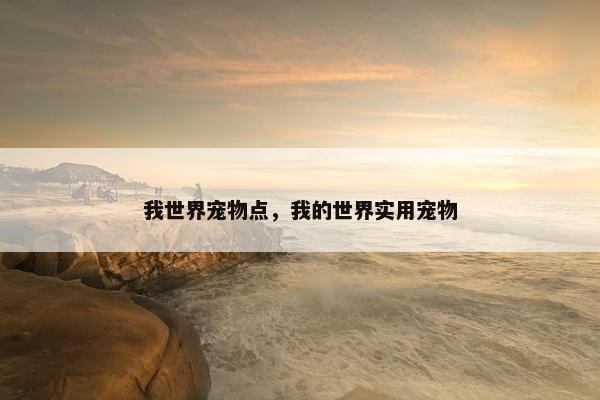 我世界宠物点，我的世界实用宠物