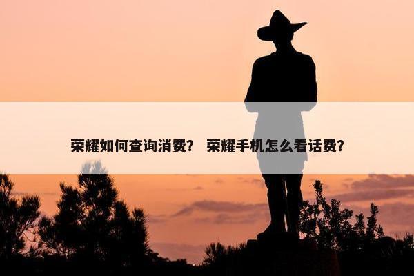 荣耀如何查询消费？ 荣耀手机怎么看话费？