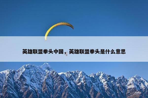 英雄联盟拳头中国，英雄联盟拳头是什么意思