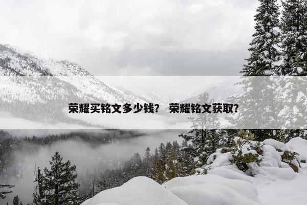 荣耀买铭文多少钱？ 荣耀铭文获取？