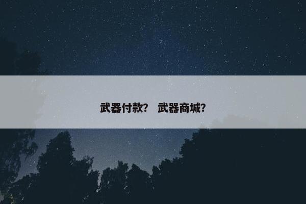 武器付款？ 武器商城？