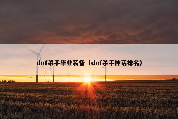 dnf杀手毕业装备（dnf杀手神话排名）