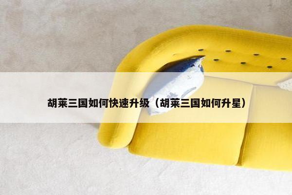 胡莱三国如何快速升级（胡莱三国如何升星）