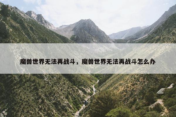 魔兽世界无法再战斗，魔兽世界无法再战斗怎么办