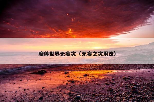 魔兽世界无妄灾（无妄之灾用法）