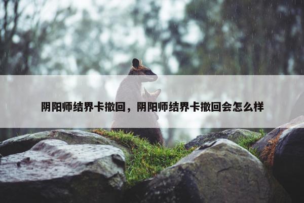 阴阳师结界卡撤回，阴阳师结界卡撤回会怎么样