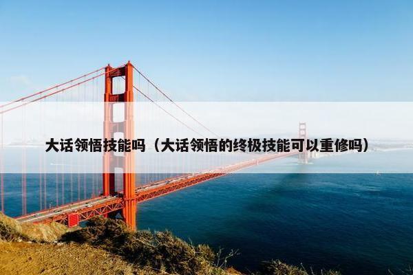 大话领悟技能吗（大话领悟的终极技能可以重修吗）