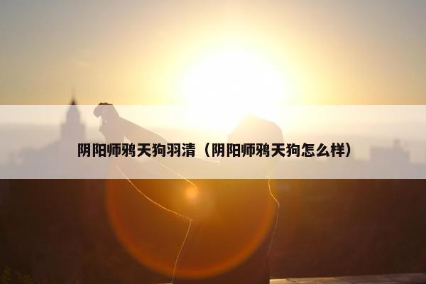 阴阳师鸦天狗羽清（阴阳师鸦天狗怎么样）