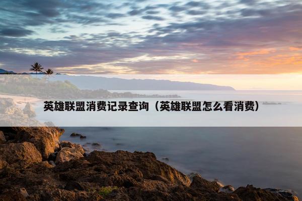 英雄联盟消费记录查询（英雄联盟怎么看消费）