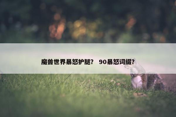魔兽世界暴怒护腿？ 90暴怒词缀？