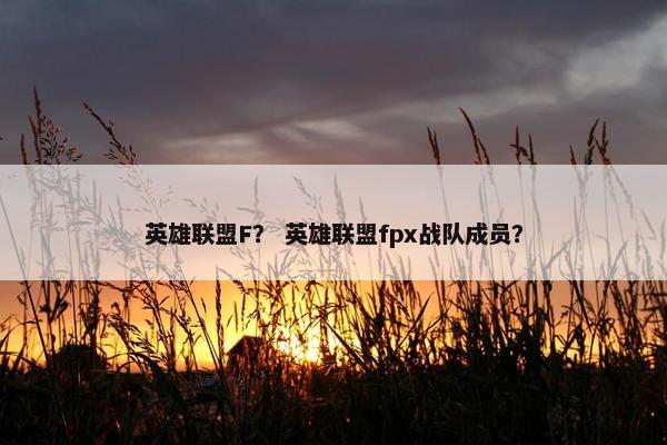 英雄联盟F？ 英雄联盟fpx战队成员？
