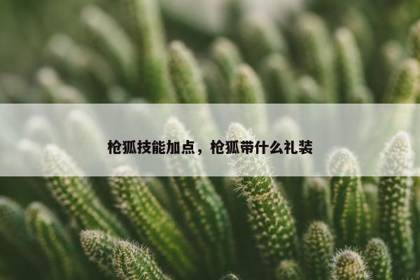 枪狐技能加点，枪狐带什么礼装