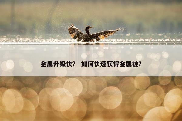 金属升级快？ 如何快速获得金属锭？
