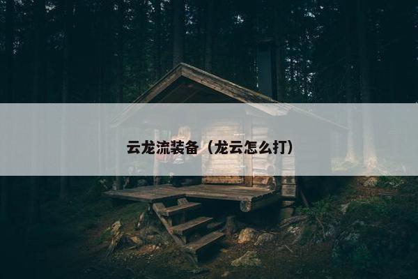 云龙流装备（龙云怎么打）