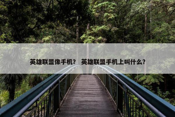 英雄联盟像手机？ 英雄联盟手机上叫什么？