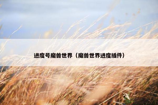 进度号魔兽世界（魔兽世界进度插件）