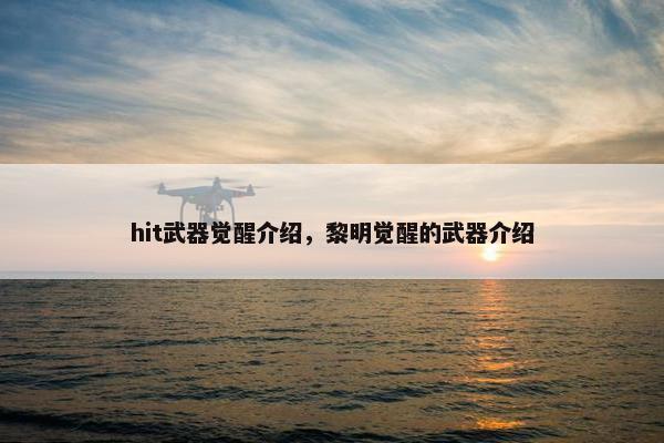 hit武器觉醒介绍，黎明觉醒的武器介绍