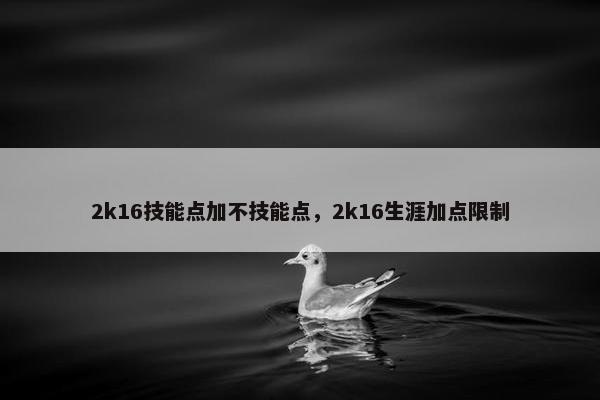 2k16技能点加不技能点，2k16生涯加点限制
