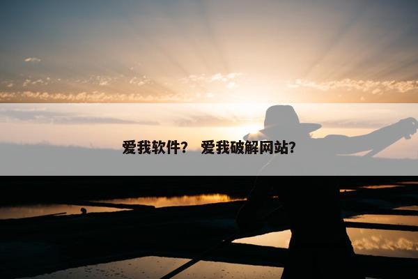 爱我软件？ 爱我破解网站？
