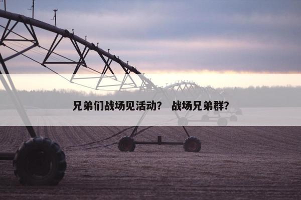 兄弟们战场见活动？ 战场兄弟群？