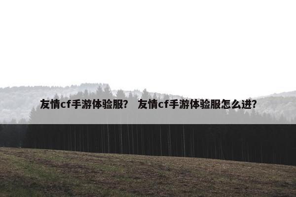 友情cf手游体验服？ 友情cf手游体验服怎么进？