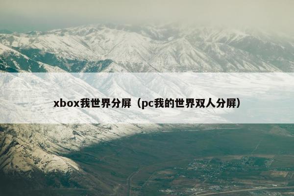 xbox我世界分屏（pc我的世界双人分屏）
