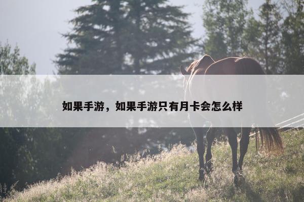 如果手游，如果手游只有月卡会怎么样