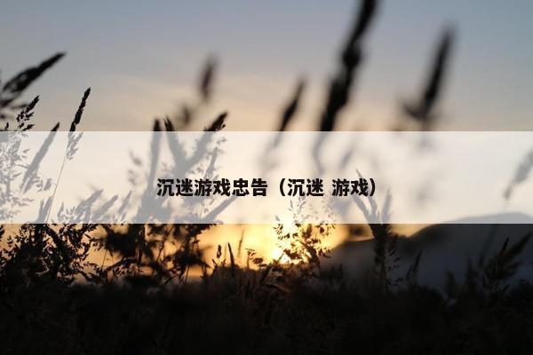 沉迷游戏忠告（沉迷 游戏）
