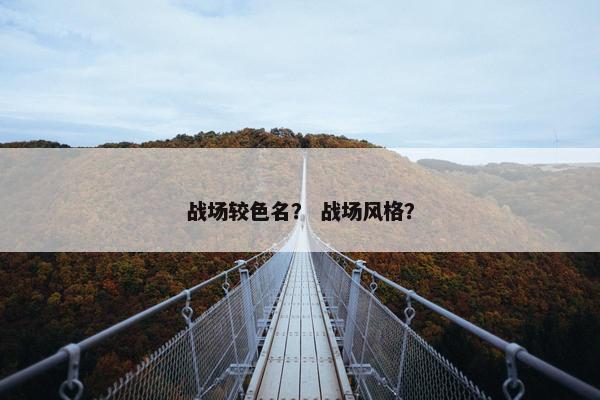 战场较色名？ 战场风格？