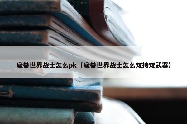 魔兽世界战士怎么pk（魔兽世界战士怎么双持双武器）