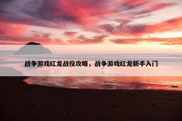 战争游戏红龙战役攻略，战争游戏红龙新手入门