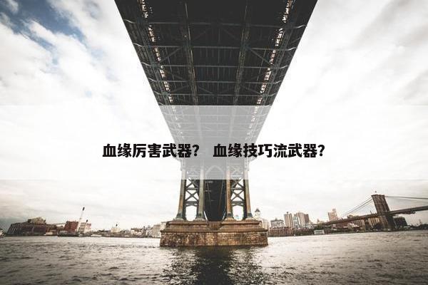 血缘厉害武器？ 血缘技巧流武器？