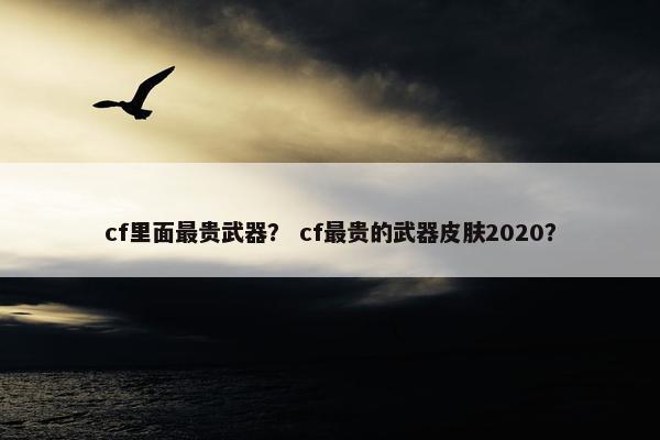 cf里面最贵武器？ cf最贵的武器皮肤2020？