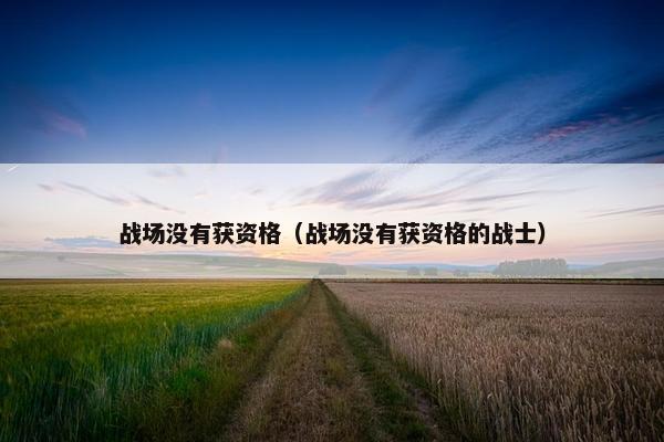 战场没有获资格（战场没有获资格的战士）
