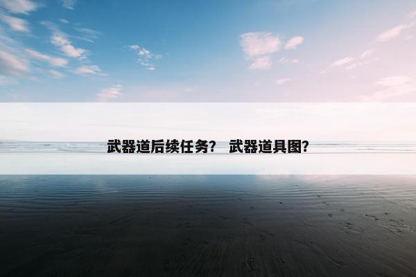 武器道后续任务？ 武器道具图？