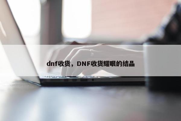 dnf收货，DNF收货耀眼的结晶
